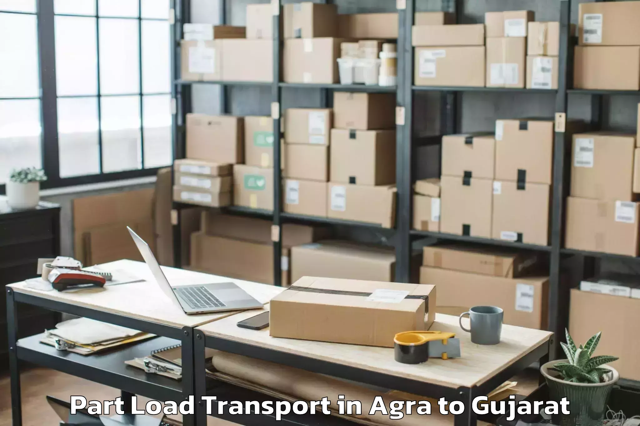 Book Agra to Swarnim Gujarat Sports Univers Part Load Transport